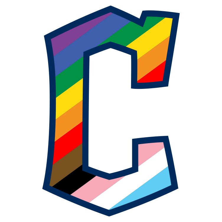 The Cleveland C done yo in progressive pride colors.