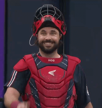 Austin Hedges with a Thumbs Up.